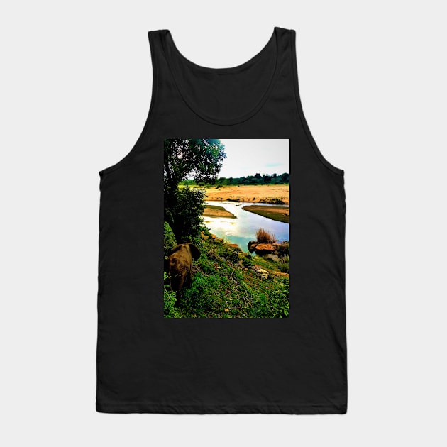 Crocodile River Elephant Tank Top by Fitra Design